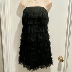 10) Ann Taylor Whimsigoth Grunge Flipper 20s Fringes Sheer Mesh Mini Dress 2